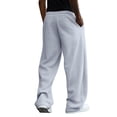 thumbnail image 4 of Havenx Sweatpants for Men Straight Wide Leg Drawstring Sweat Pants with Pockets Elastic Waist Open Bottom Sweatpant Athletic Comfy Y2k Fall Winter Loose Fit Trousers,Light Gray 3XL, 4 of 7