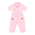 thumbnail image 3 of SiiRoh Infant Trailblazer Outfit Jungle Explorer Suit Zookeeper Jumpsuit Carnival Button Down Turndown Collar Overalls Pink 4-5, 3 of 7