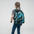 thumbnail image 5 of Naloa Blue Full Moon Wolf Print Lightweight DayBackpack Suitable for school, work, shopping, travel, etc., 5 of 5