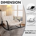 thumbnail image 6 of Ninecer Patio Rocking Chair Indoor, Comfy Rocker Chair for Living Room, 400lbs Steel patio Lounge Rocker Recliner Chair with Storage Bag for Adults, Beige, 6 of 8