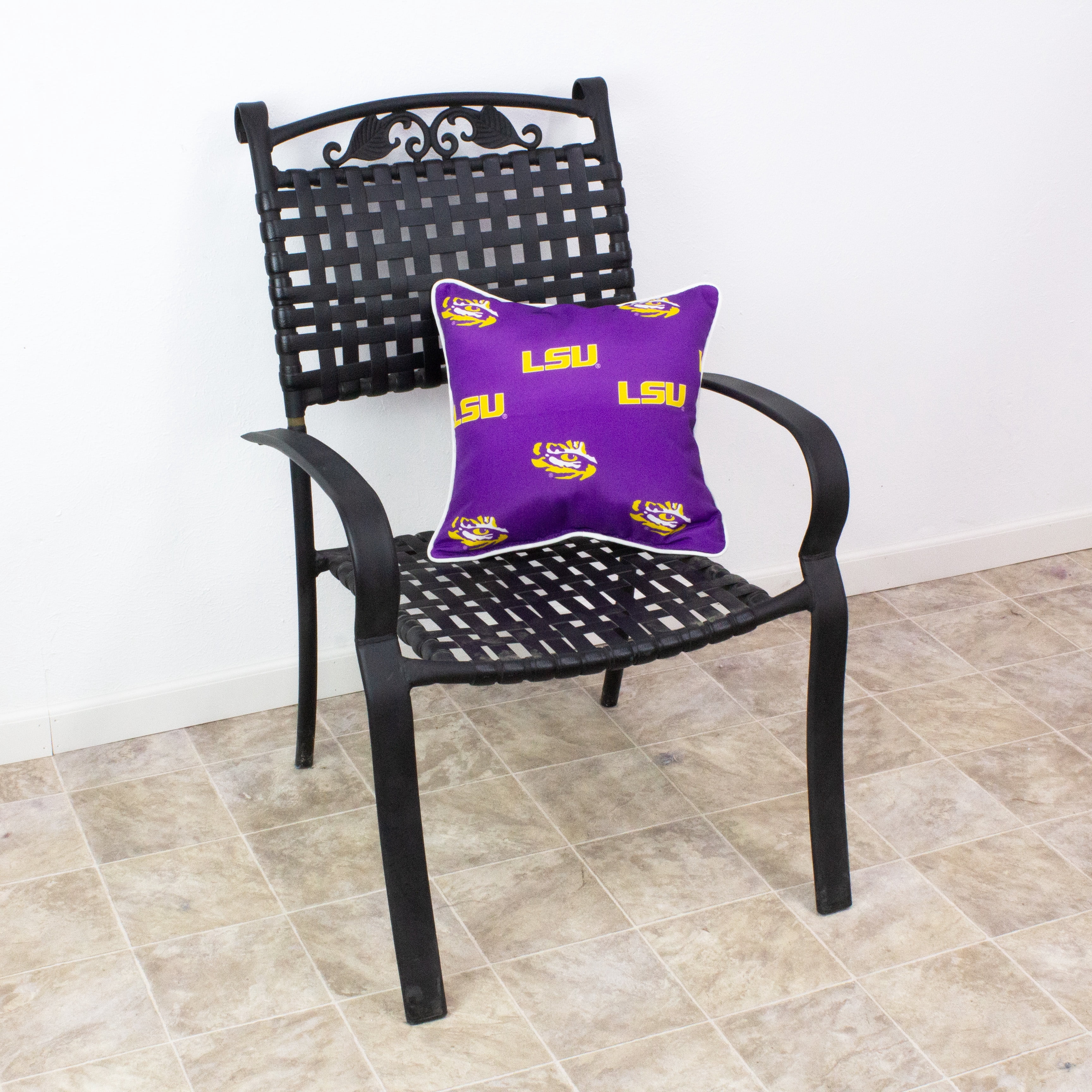 LSU Tigers College Covers Indoor or Outdoor Decorative Pillow 16 in x 16 in