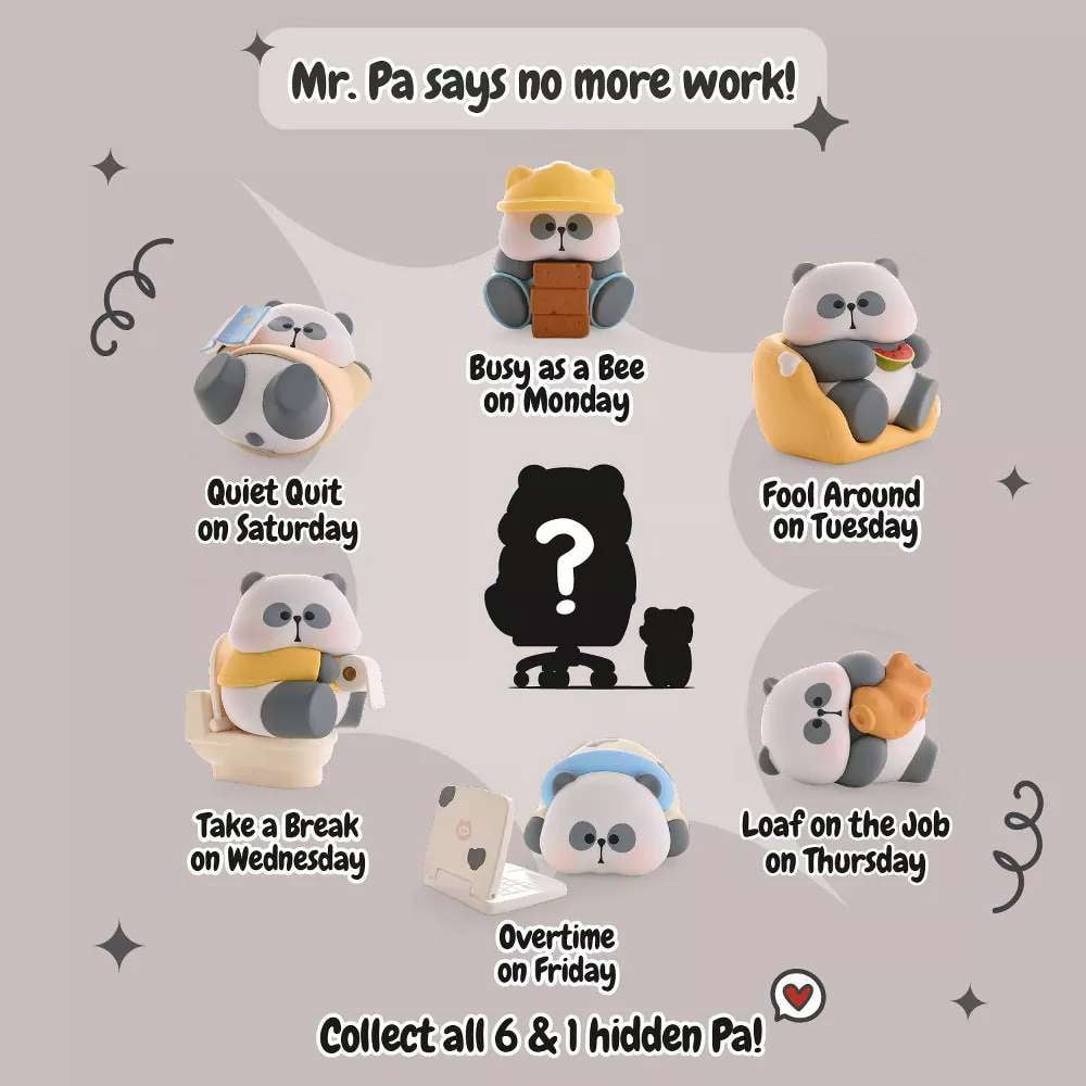 Mr. Pa Working Week Series Figurine Blind Box Mystery Toys Collectible