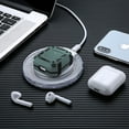 thumbnail image 4 of Dteck Shockproof Case for AirPods 2 & 1, Compatible Wireless Charging, Hybrid Rugged Full Body Hard Shell Case with Metal Keychain, Front LED Visible, Green, 4 of 7