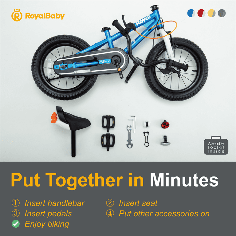 Royalbaby Freestyle 7 Kids Bike Toddlers 16 Inch Wheel Dual Handbrakes Bicycle Beginners Boys Girls Ages 3 5 Years Kickstand and Water Bottle