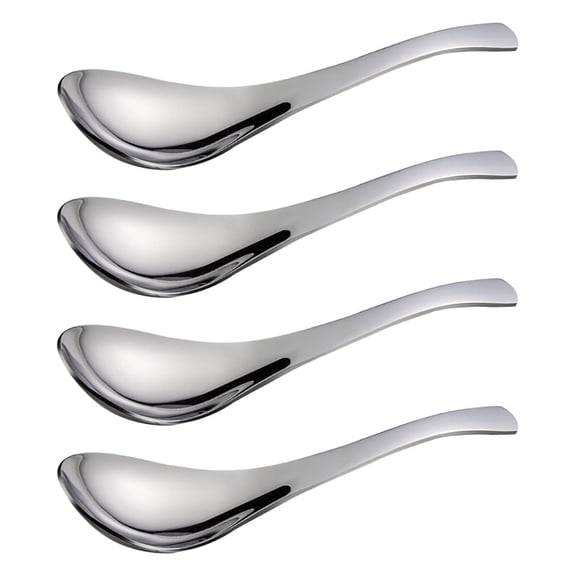 PBPBOX 4Pcs Round Large Soup Spoons Suitable for Serving Cereals and Desserts 5.3x1.4in