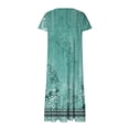 thumbnail image 5 of QIPOPIQ Robes pour Femmes Plissées Taille Haute à Étages Manches Courtes Tendance Décontractées Robes Col en V Robe d'Été Longue Robe Imprimée Robes Plissées Offres 2023, 5 of 5