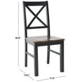 thumbnail image 4 of Safavieh Akash Traditional Rubberwood Dining Side Chairs, Black / Walnut (Set of 2), 4 of 8