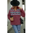 thumbnail image 2 of Aztec Print Half-Zip Sweatshirts Pullover (M, Grey), 2 of 3