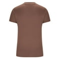 thumbnail image 5 of Women's Short Sleeve Solid Color Crewneck Casual Pullover T-Shirt Tops Blouses Tees Soft Lightweight Breathable Daily Wear Work Office Loungewear Versatile Layering | CSEONE,Coffee XL, 5 of 9