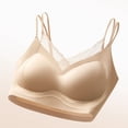 thumbnail image 5 of Zpanxa Wireless Bras for Women Seamless Push-up Lace Trim Adjustable Straps Everyday Bra Khaki 38BC, 5 of 6