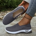 thumbnail image 5 of Walking Shoes Women Antislip Slip on Mesh Loafers Casual Lightweight Nursing Shoes Comfortable Arch Support Breathable Sneakers Gray Size 6, 5 of 6