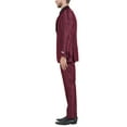 thumbnail image 5 of Julinie 3-Piece Solid Sharkskin Suit Set with Jacket, Vest, and Dress Pants, Slim Fit, 5 of 5