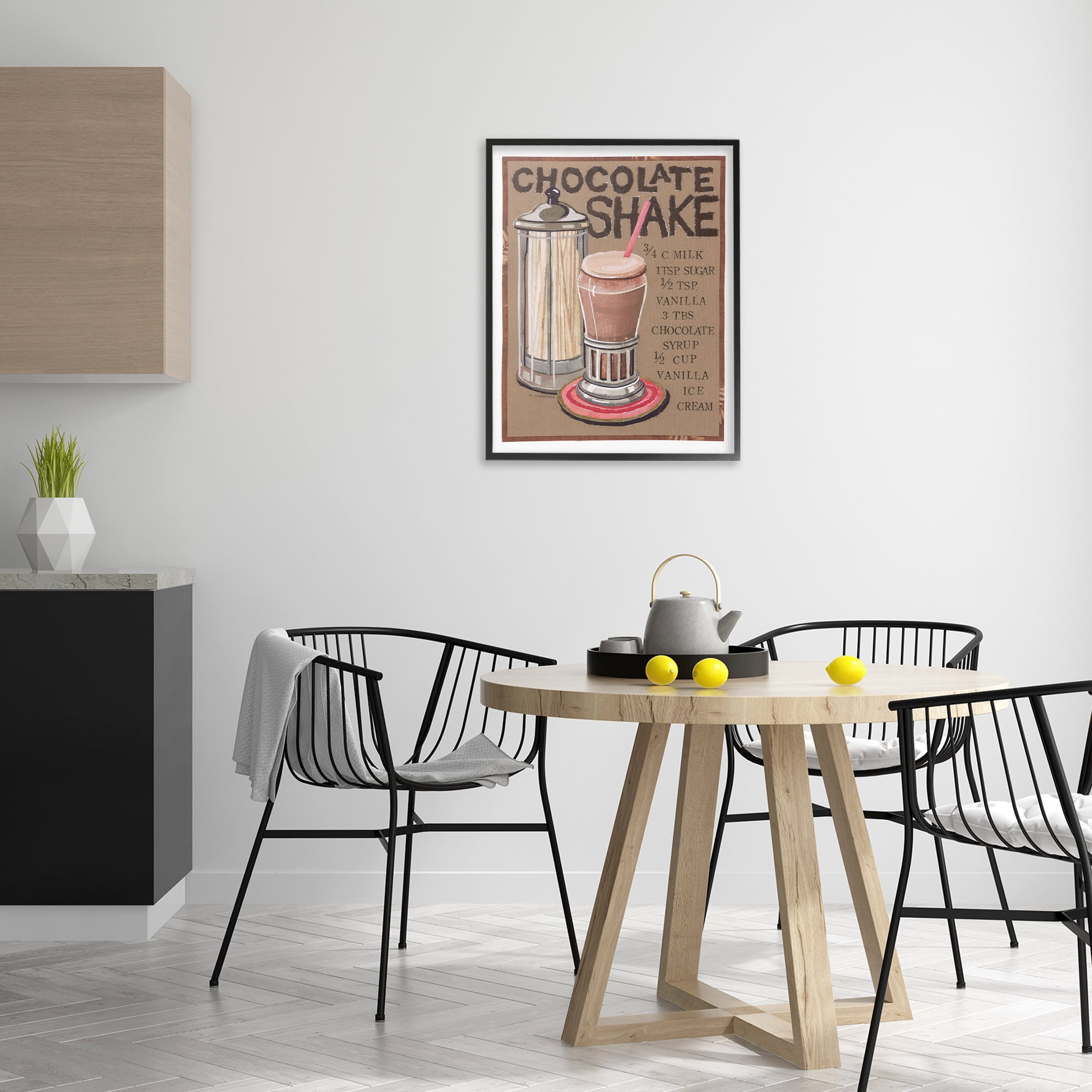 Stupell Industries Chocolate Shake Recipe Food & Beverage Painting Black Framed Art Print Wall Art, 24 x 30