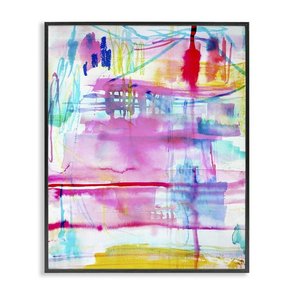 Stupell Industries Picnic Party Composition Abstract Painting Black Framed Art Print Wall Art, 11 x 14