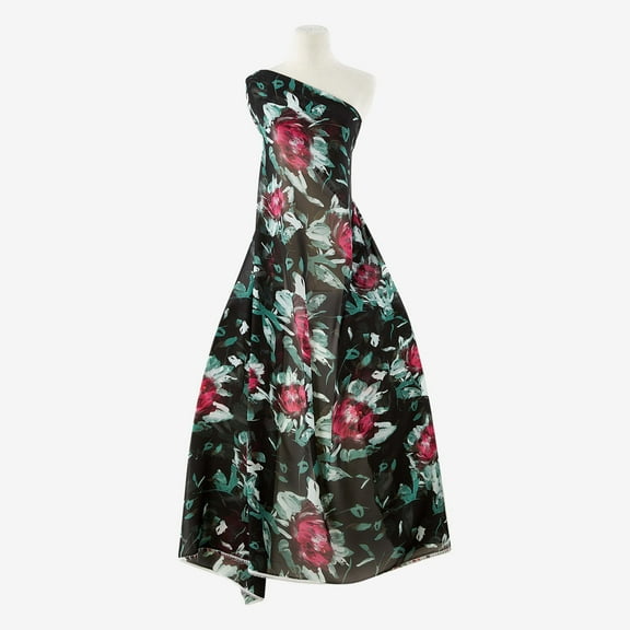 Zelouf Zs1909U Print Hi Multi Chiffon , Sewing, DIY, Crafts Fabric by the Yard, 937 Rose/sage, 1 Yard