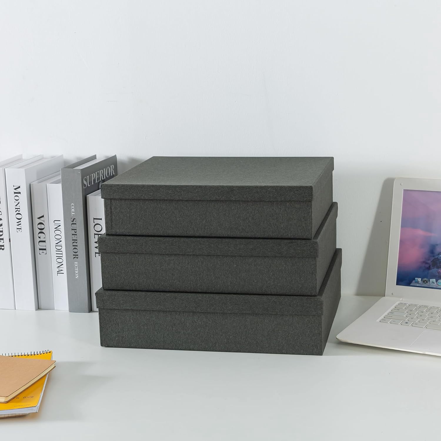 Decorative Storage Boxes with Lids, Paper Storage Box Set for Keepsakes and Photos, Decorative Boxes for Home Decor, Stationery, Office Organizers