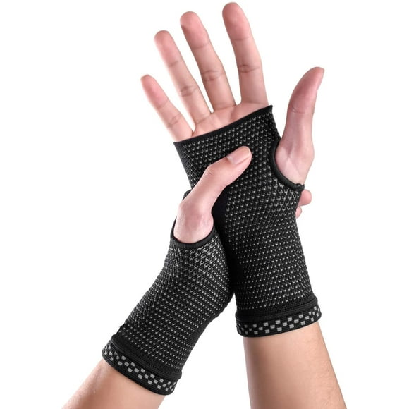Wrist Support Sleeves - Compression Gloves for Carpal Tunnel and Wrist Pain Relief, Small Size, Black