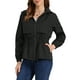 thumbnail image 4 of Chaqueta con capucha ligera para mujer Inspire Chic, con cierre frontal, ideal para senderismo, talla XL, color negro, 4 of 6
