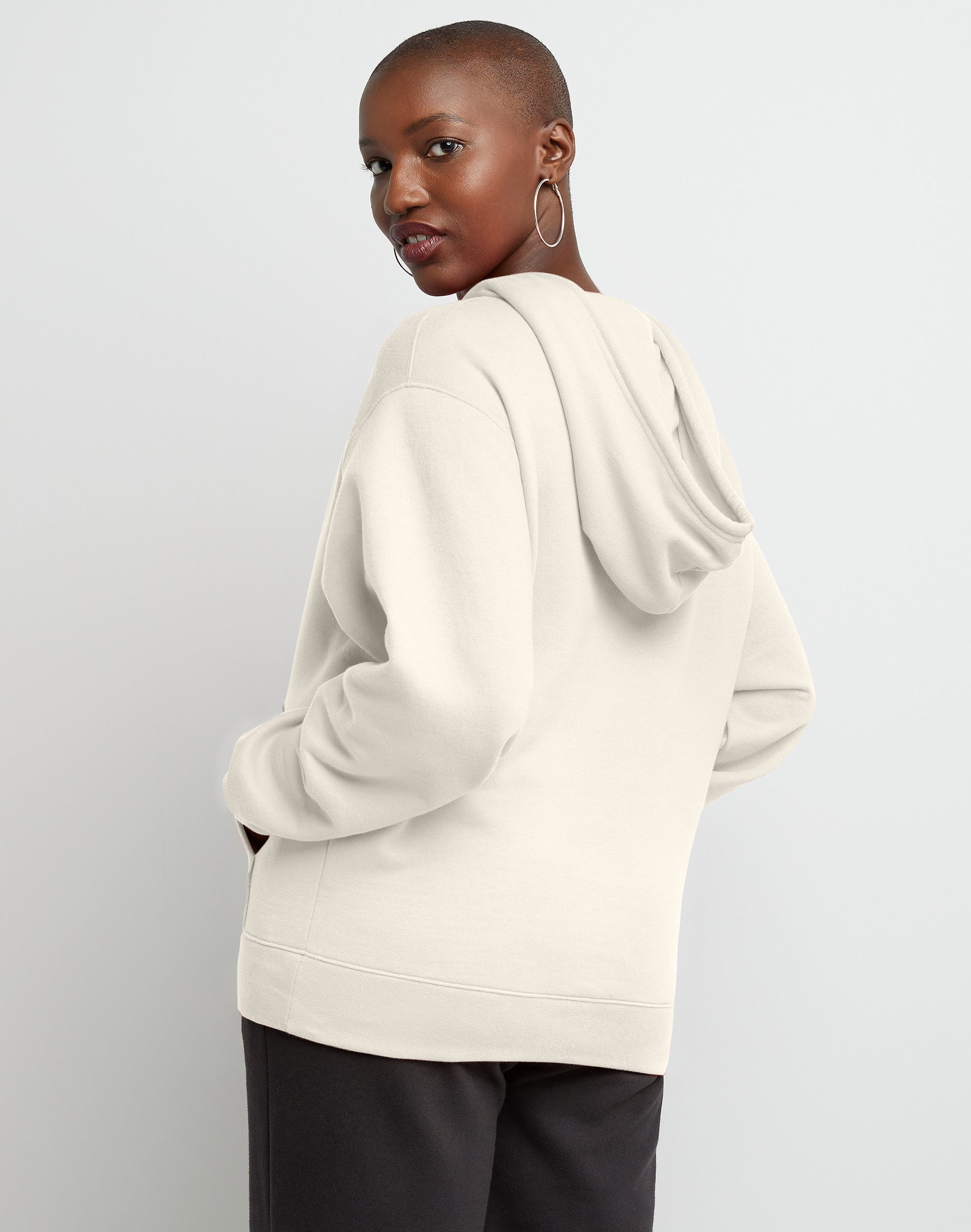 Hanes Originals Women's Fleece Hoodie Natural L