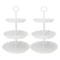 thumbnail image 2 of Clearance Fruit Plate under $10,2 Pcs 3 Tier Cupcake Stand Fruit Plate Cakes For Wedding Home Birthday Tea Party Serving Platter(White), 2 of 6