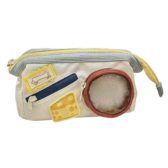 Food Themed Pencil Case, Large Capacity Stationery Organizer, Unique Food Design, Stylish Color-Contrast, Multi-Purpose Storage Bag