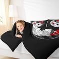 thumbnail image 6 of Manfei Teens Chinese Tai Ji Queen Comforter Set, Japanese Fish Bedding Sets, Black White Stripes Reversible Bedding Comforter Set, Luxury Bedroom Decor, 3pcs, 6 of 9