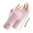 thumbnail image 4 of QHUDLV DHliIQQ Womens Semi-finger Driving Glove Sun Protection Gloves Fingers Ice Summer Fingerless Gloves UV Gloves O0H9 Silk Half, 4 of 5