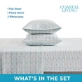 thumbnail image 5 of Coastal Living 4-Piece Blue Chevron Soft Brushed Microfiber Luxury Cooling Sheet Set, King, 5 of 11