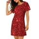 thumbnail image 2 of Fotbe Red Glitter Bata de Dormir para Mujer con Estampado, Camisón de Algodón de Manga Corta, Ropa de Dormir Casual, 2 of 6