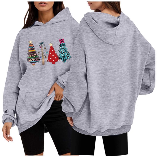 WEAIXIMIUNG Robe Chandail en Molleton avec Poches Maxi Mode Décontractée Ample Imprimé Sport Chandail à Capuchon Chandail à Capuchon