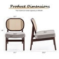 thumbnail image 5 of S-HOME Rattan Back Accent Chair in Variant with Sturdy Wood Frame, Perfect for Reading in Living or Bedroom，khaki, 5 of 8