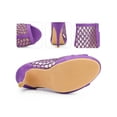 thumbnail image 2 of BLISSFUL STEP Platform Peep Toe Mesh Back Zip Stiletto Heel Sandal for Women Purple (Size 9), 2 of 4