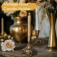 thumbnail image 3 of 2 Candelabros, Candelabros Cónicos para Candelabros, Candelabros de Metal Vintage de Latón Dorado, 3 of 10