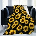 thumbnail image 1 of LHSHID Yellow Sunflower Blanket Black Yellow Throw Blanket Yellow Sunflowers Printed Fleece Blanket Luxury Soft Lightweight Blanket for Bedroom Couch Sofa 50x60in, 1 of 6