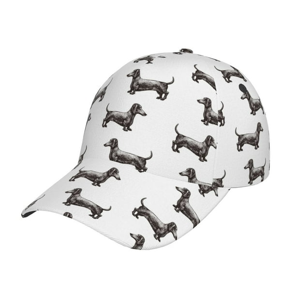 Fotbe Dachshund Dog Puppy Gorro Clásico de Béisbol, Gorra Ajustable con Broche Snapback, Gorro de Exterior de Algodón Suave