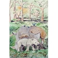 thumbnail image 2 of Derr, Wynn 13x18 Gold Ornate Wood Framed with Double Matting Museum Art Print Titled - Rhinoceros Duo, 2 of 4
