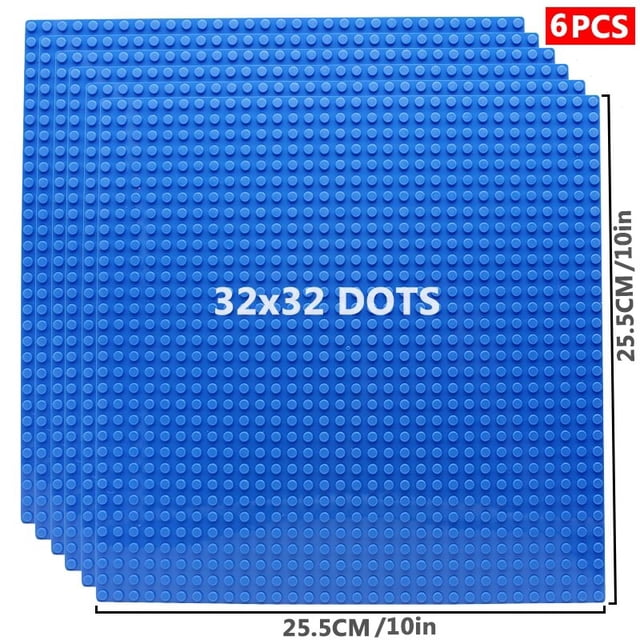 Juego de bloques de construcción de figuras clásicas para niños, 6 piezas, placa Base, 32x32, 32x16 tachuelas, bloques de placa Base, juguetes para niños, regalos