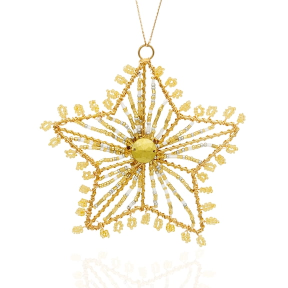 Golden Star Beaded Ornament