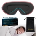 thumbnail image 1 of ComfiTime Máscara para Dormir 3D 100 % Opaca, Cubre Ojos para Hombres, Mujeres y Niños, Antifaz con Deflector Nasal, Suave y Liviano, sin Látex, Color Champán, 1 of 13