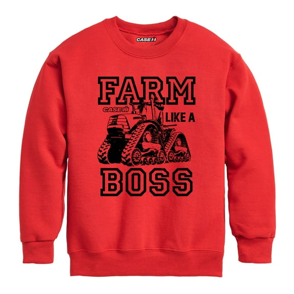 Case IH - Farm Like A Boss - Youth Crewneck Fleece Sweatshirt