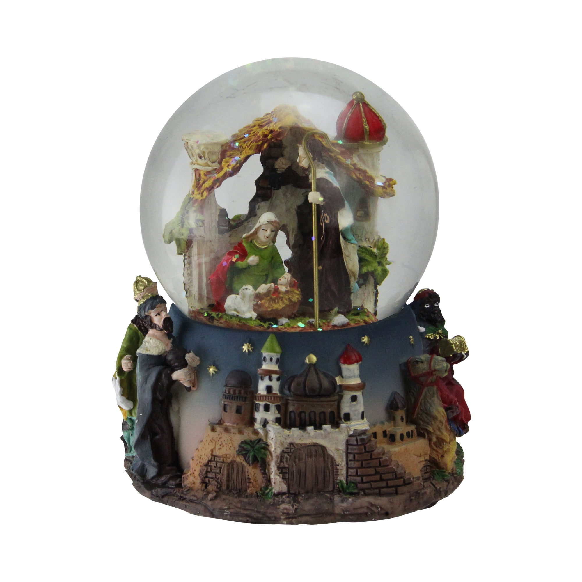 6&quot; Nativity Manger Scene Religious Musical Christmas Snow Globe