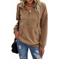 thumbnail image 6 of NEIRID  Women's Long Sleeve Lapel Half Zip Up Sweatshirt Solid Stylish Loose Fit Casual Pullover Tops, 6 of 6