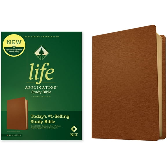 NLT Life Application Study Bible, Third Edition (Genuine Leather, Brown, Red Letter), (Hardcover)