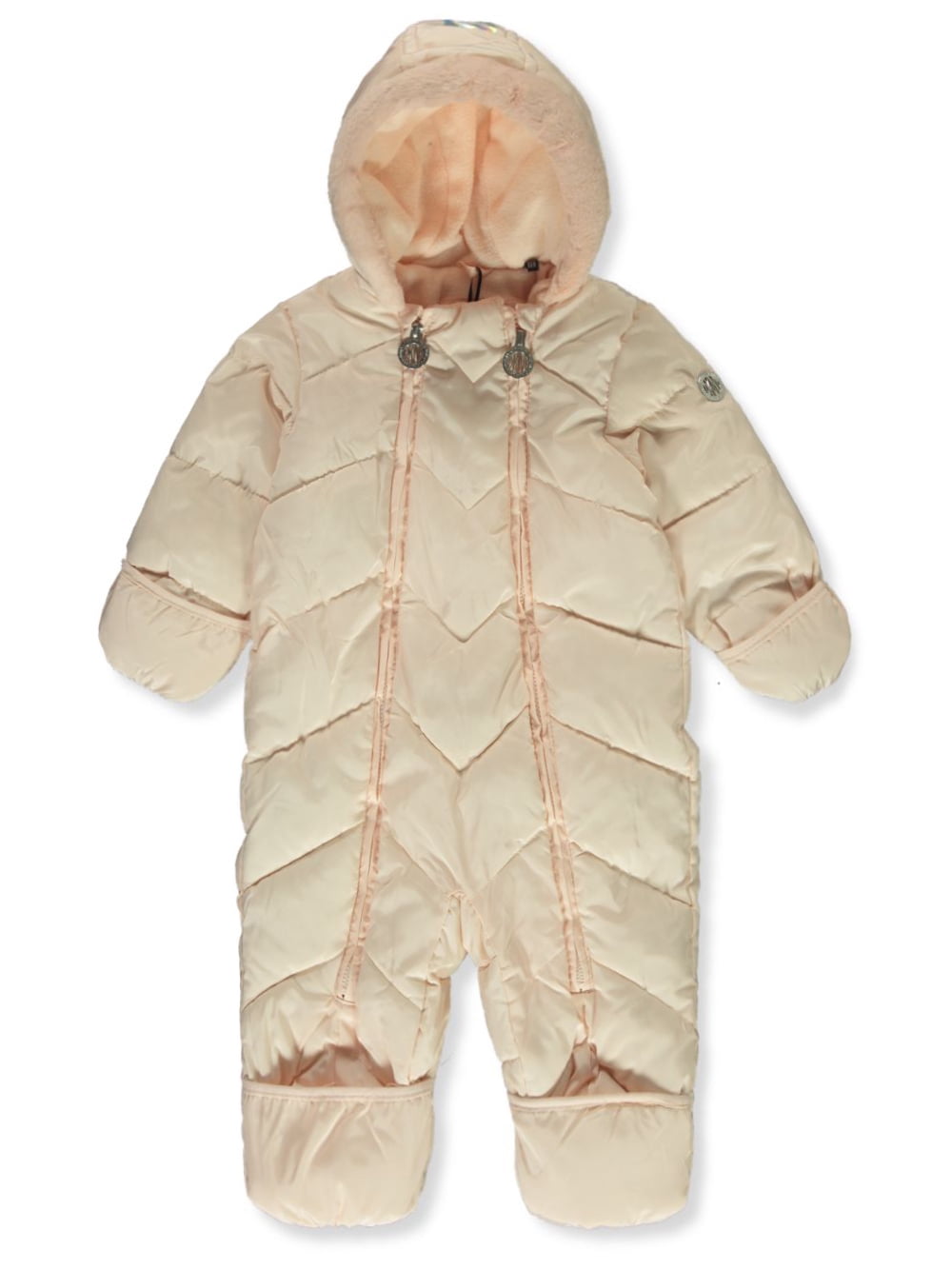 DKNY Baby Girls' Quilted Chevron Pram Suit Color: blush Size: 6 months