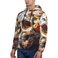 thumbnail image 3 of Salouo Rose Floral Skull Pattern Men's Fall Hoodie Sweatshirt,Sport Hoodie with Pockets for Men Pullover Casual Hooded Sweatshirt-3X-Large, 3 of 7