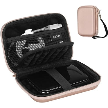 ProCase Portable Hard Drive Case for Canvio Basics Western Digital WD Elements My Passport Seagate Portable Backup Plus Slim 1TB 2TB 3TB 4TB USB 3.0, 2.5" Portable External Hard Drive Case -Rosegold