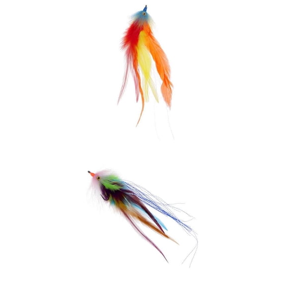 Almencla 2Pcs Hook / Tube Flies Salmon and Sea Fly Fishing Lure Flies 17.8cm 2 Colors