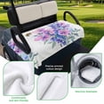 thumbnail image 5 of Golf Cart Seat Covers for 2 Seater,Purple Pink Flowers Soft Microfiber Cart Seat Towel Blanket,Farmhouse Watercolor Floral Absorbent Breathable Non Slip Bench Seats Protector for Golf Course 51"x31", 5 of 9