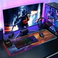 thumbnail image 6 of Wireless Charging Mouse Pad Large RGB Gaming Desk Mat 13 Light Modes Mousepad 31.5x11.8 Red and Purple Nebula, 6 of 6