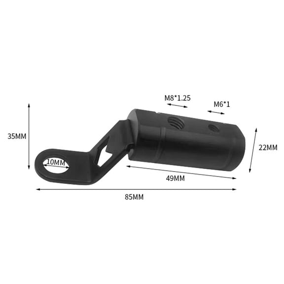 Baguer Motorcycle Spotlight Mounting Bracket for Mirror Hole, Aluminum Alloy Fog Light Holder for ATV UTV Scooter, Black